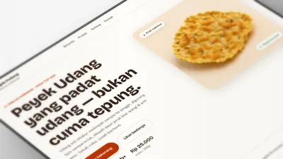 Tangkapan layar website e-commerce peyek udang Lunos